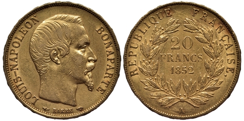 Piece en Or 20 Francs Napoléon recto et verso